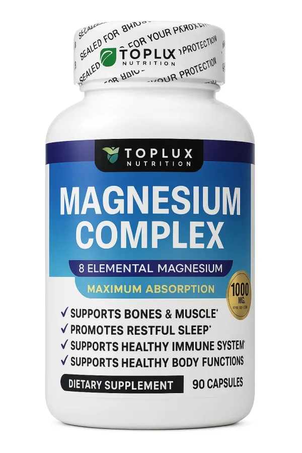 toplux nutrition, magnesium complex , 1000 mg , 90 cápsulas