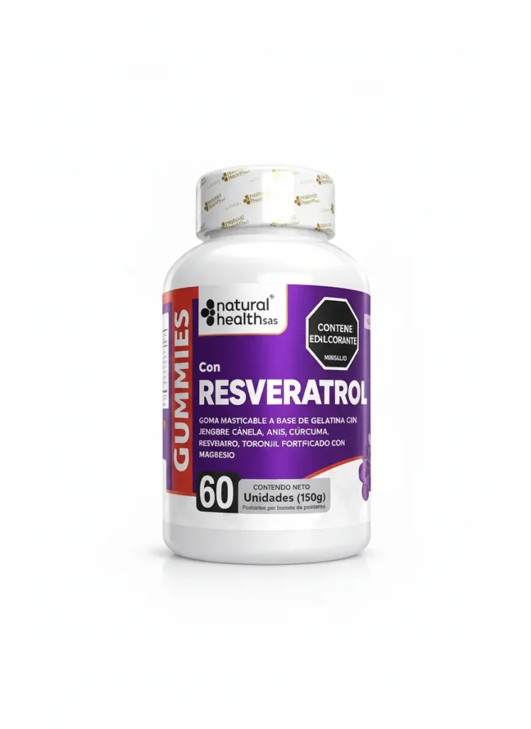 laboratorios nenmar & leal, resveratrol gummies, 150 gramos, 60 unidades, suplementos en gomas