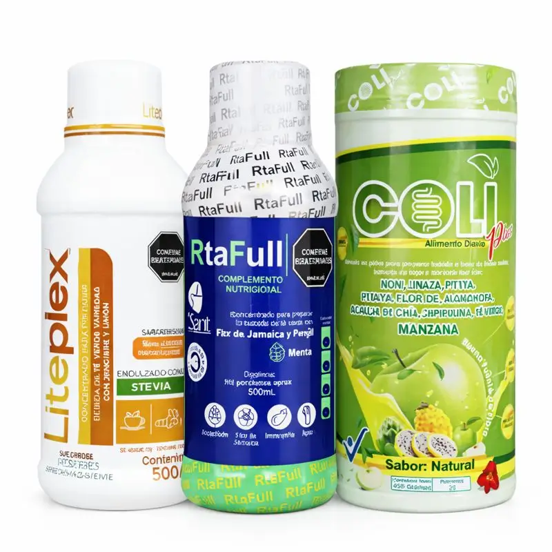 Liteplex, Rta Full y Coliplus, Unmerco, Combo Digestivo Integral 3 en 1 combo-liteplex-rtafull-coliplus