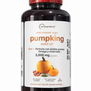 aceite de semilla de calabaza 3000 mg (90 softgels) | soporte prostático y urinario | pumpkin seed oil cold pressed