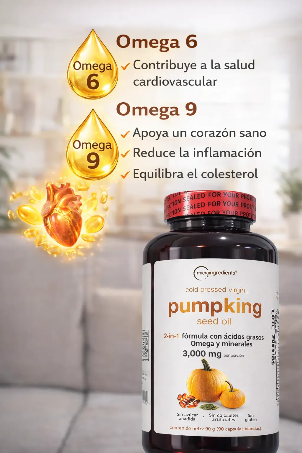 aceite de semilla de calabaza 3000 mg (90 softgels) | soporte prostático y urinario | pumpkin seed oil cold pressed aceite de semilla de calabaza 3000 mg (90 softgels) | soporte prostático y urinario | pumpkin seed oil cold pressed