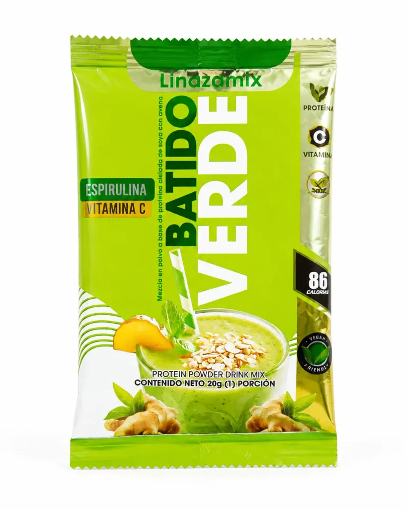 batido verde linazamix verde, sobre en polvo de 20gr