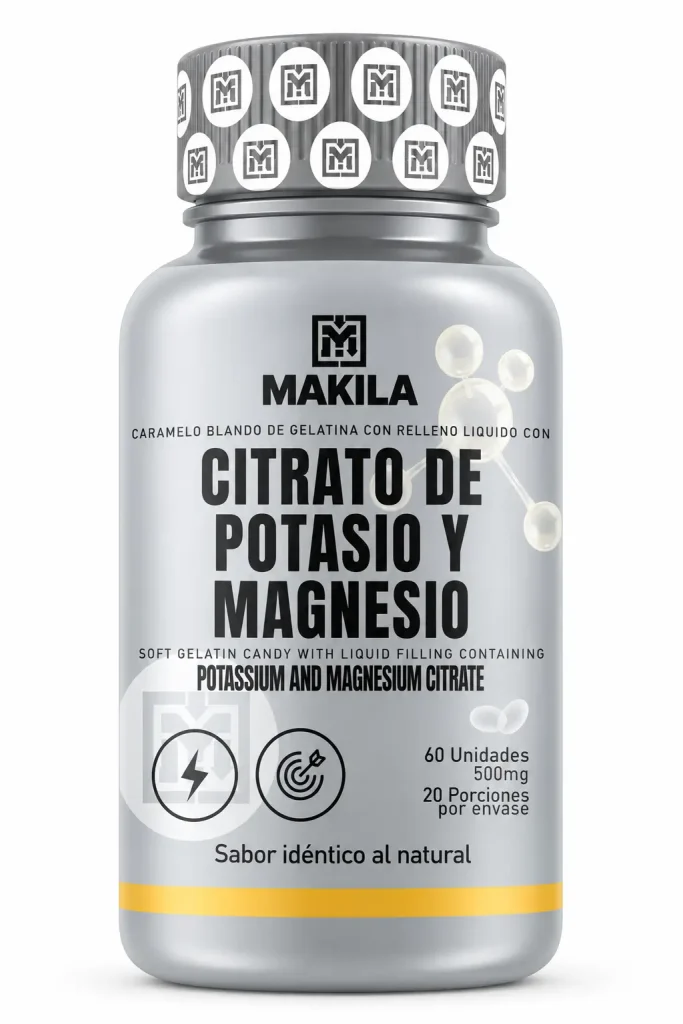 Citrato de Potasio y Magnesio 60 capsulas softgels 500Mgr Citrato de Potasio y Magnesio
