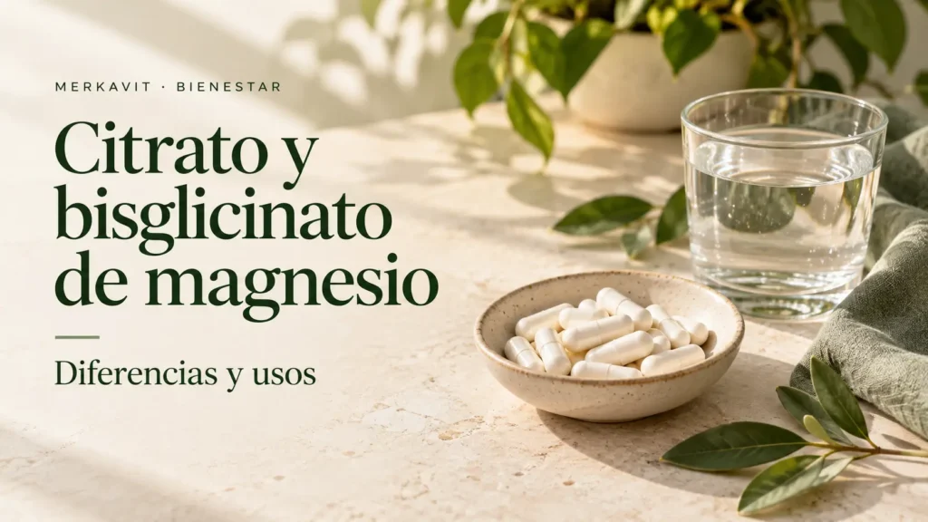 Cápsulas de suplemento y vaso de agua sobre una mesa con luz natural