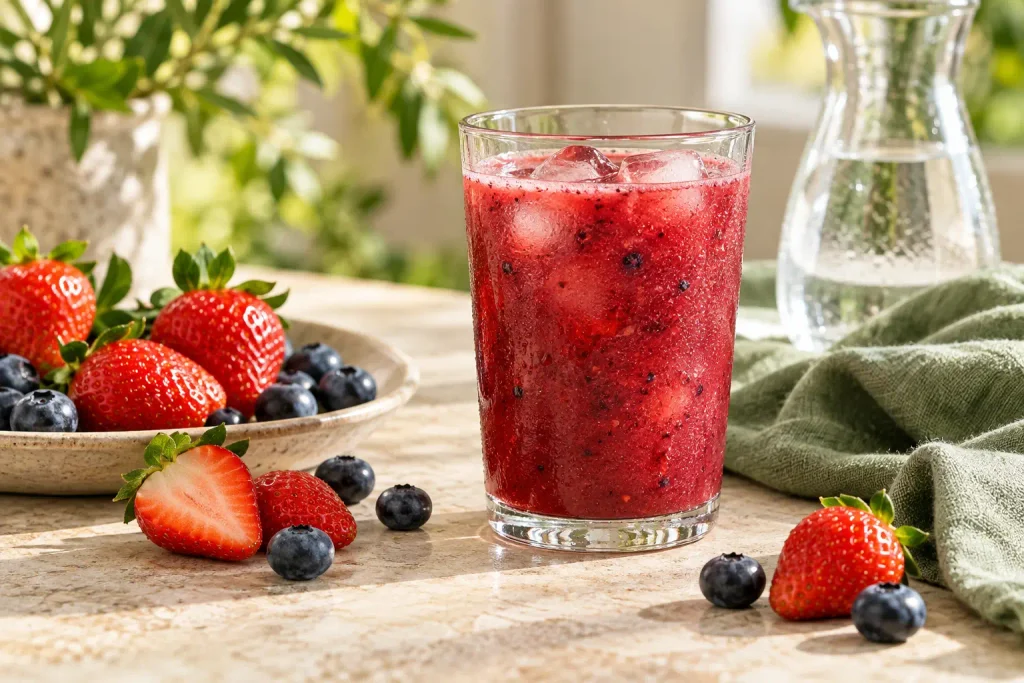 refresco de frutos rojos con hielo 2